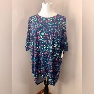LuLaRoe Irma Tunic Style Top NWT Blue Multicolor Geometric